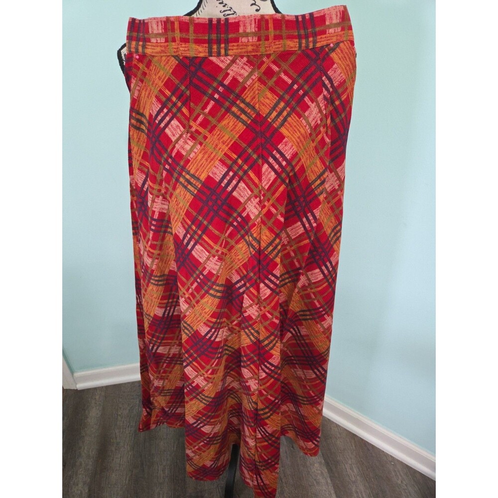 Handmade vintage plaid maxi skirt corduroy costume 60's 70's